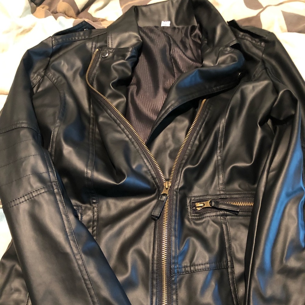 Black leather jacket